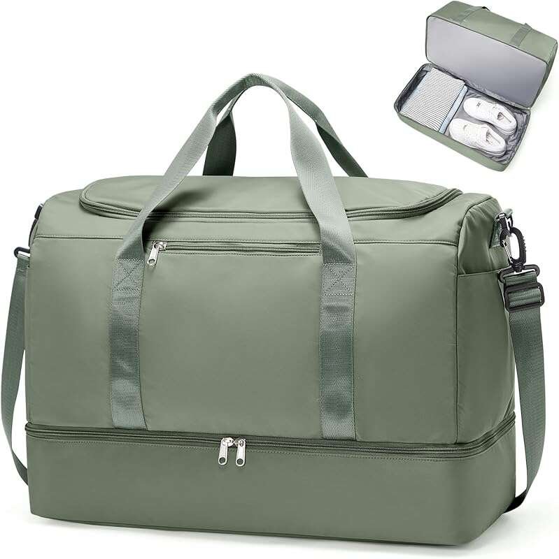 Extra Large Weekend Travel Duffle Bag with Shoes Compartment, Ideal fo