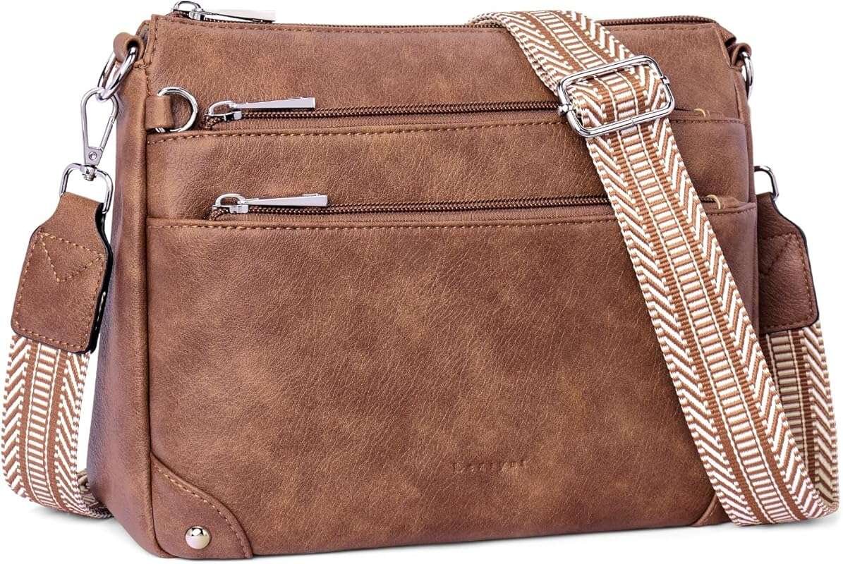 Stylish Crossbody Bags for Women: RFID Leather Travel Handbags with Adjustable Strap
