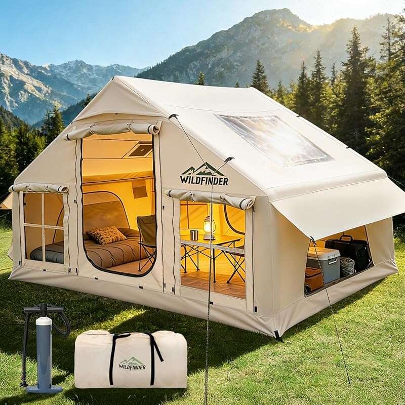 Inflatable Camping Tent with Skylight, Quick Setup, Waterproof Design