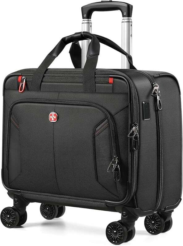 Star Cloud Rigid Frame Rolling Laptop Bag with USB & Type-C Ports, Wat
