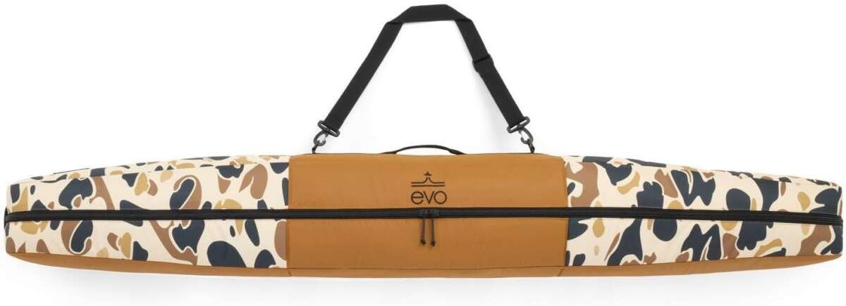 evo Padded Single Ski Bag for Air Travel, Made with 600D Recycled PET Ripstop Material