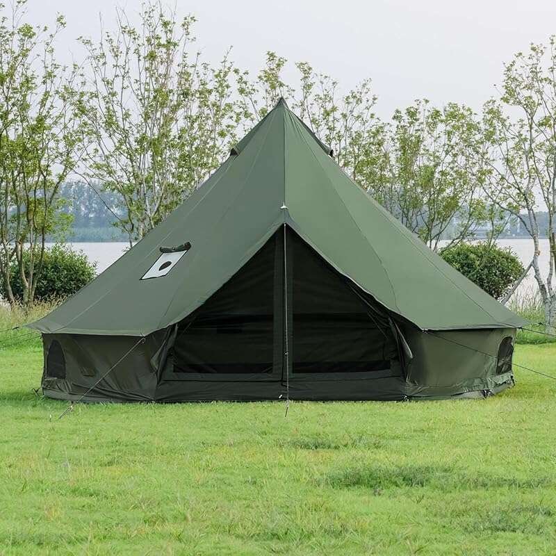 Oxford Bell Yurt Tent 13.1ft/16.4ft with Stove Jack, Spacious 4-8 Pers