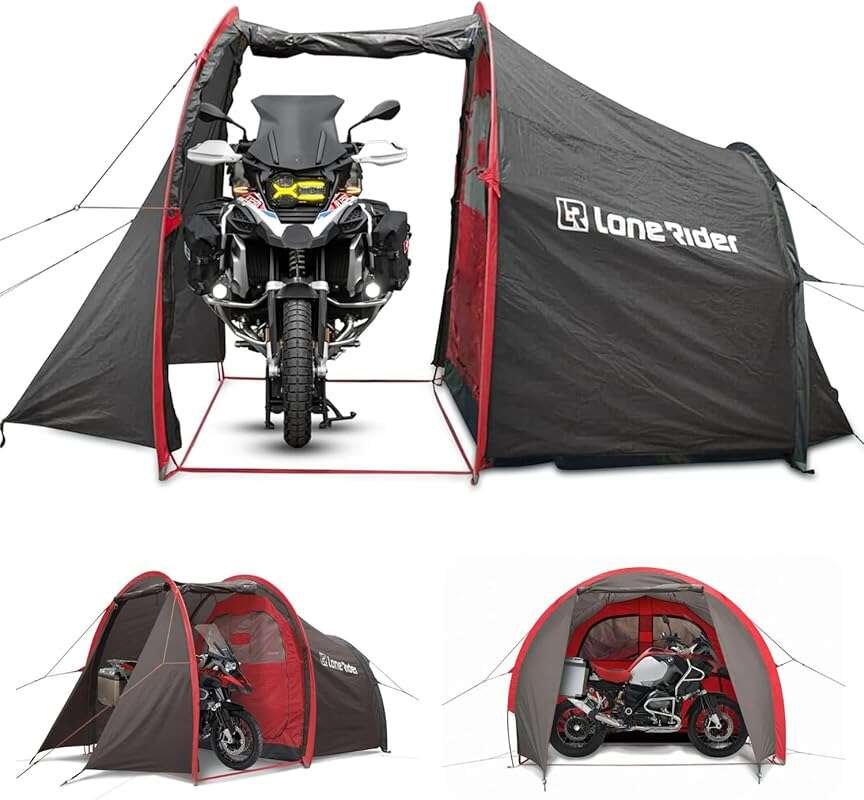 Lone Rider MotoTent: Fully Waterproof 2 Person Motorcycle Tent with Ea