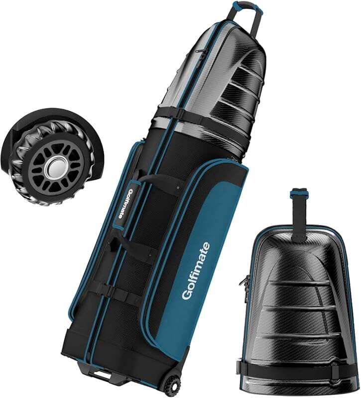 Carbon Fiber Golf Travel Bag for Airlines: Thick Padding, Durable Zipp