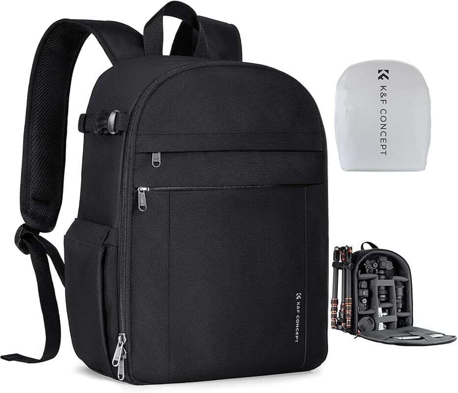 K&F CONCEPT Lightweight Professional Camera Backpack with Tripod Strap
