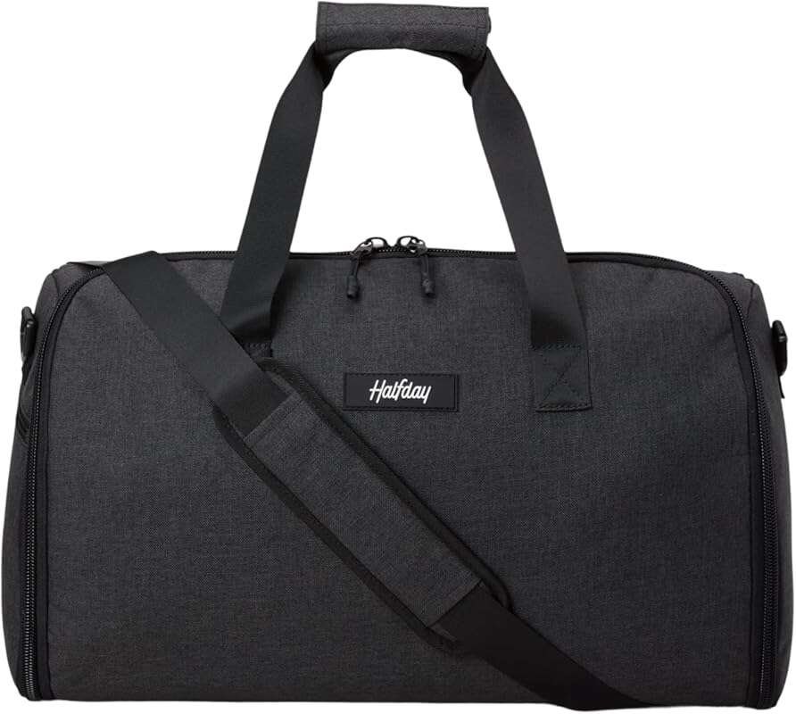 Halfday 40L Convertible Duffel Bag with Hanging Suit Compartment and Water-Resistant Features for Weekender Trips