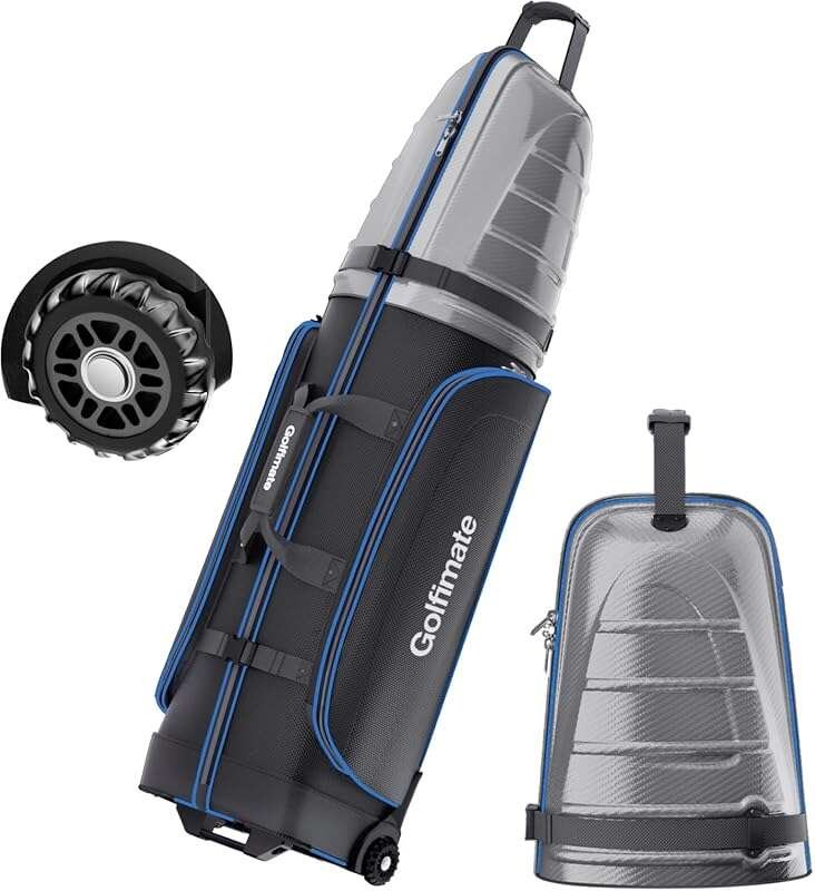 Carbon Fiber Golf Travel Bag with Protective Cover - Spacious and Dura