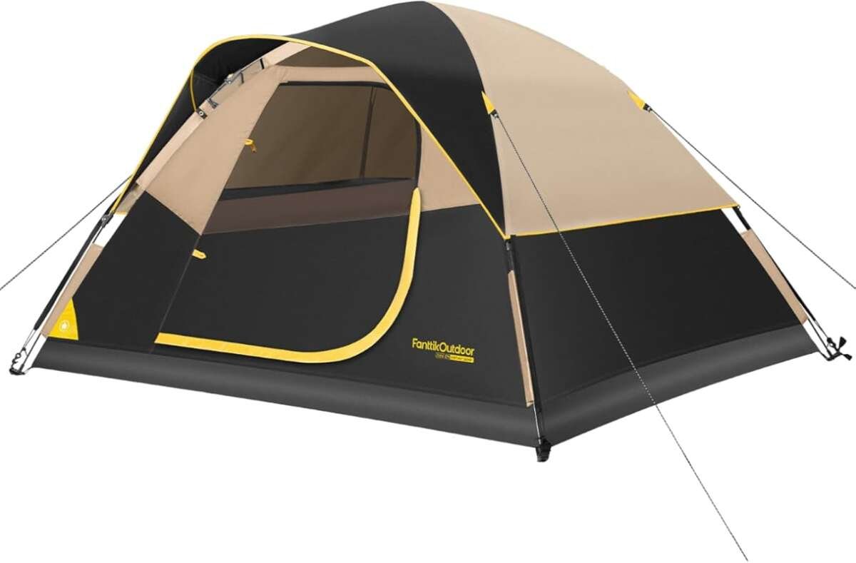 Instant 2-4 Person Dome Tent with Pre-Attached Poles & Air Vent - Wate