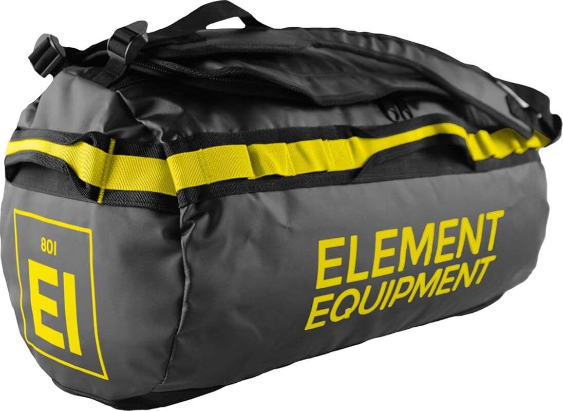 Element Equipment Trailhead Duffel Bag with Waterproof Design and Shoulder Straps in Black/Yellow