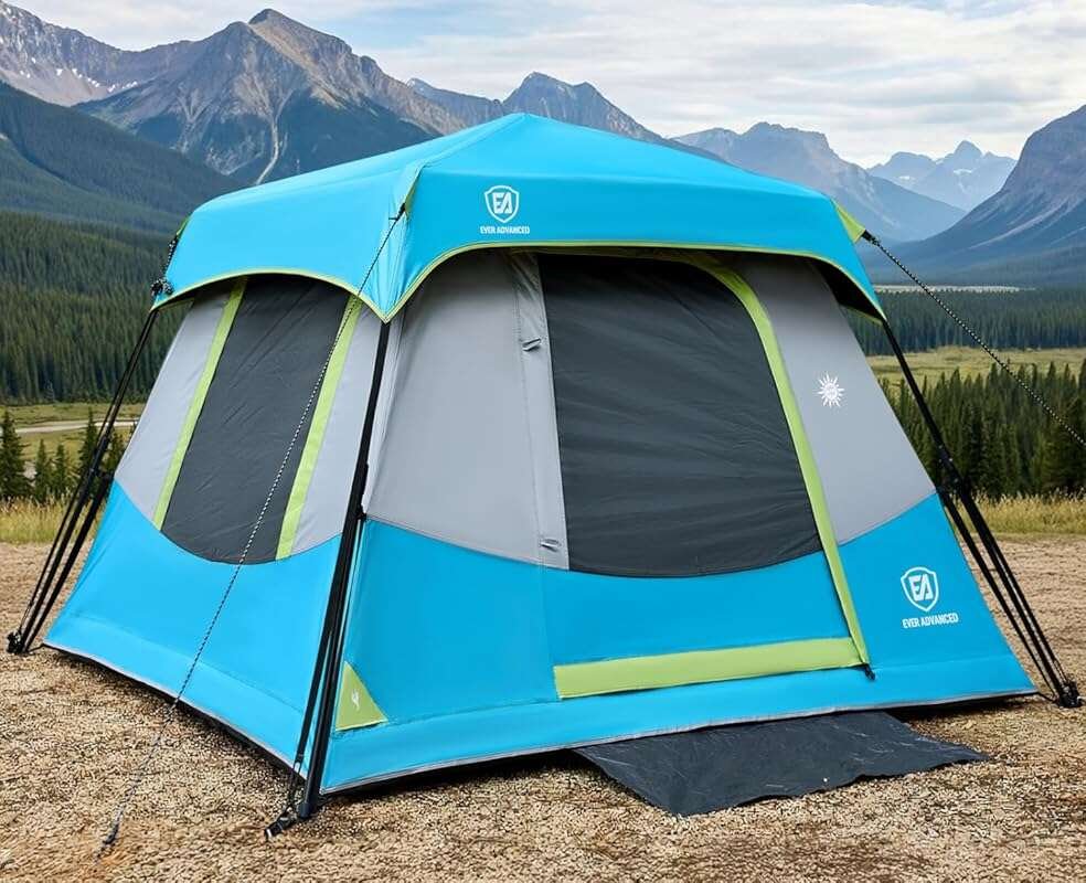 EVER ADVANCED 4-Person Blackout Tent with Easy Setup, Water-Resistant