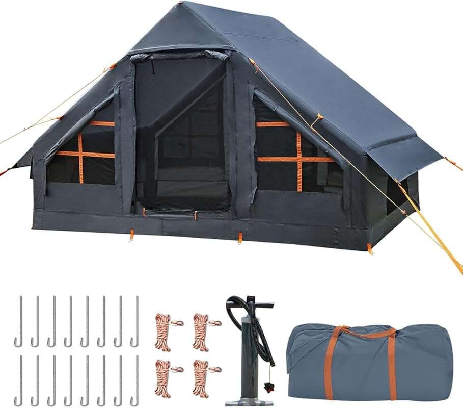 Inflatable Camping Tent - Easy Blow Up, Waterproof, 4 Seasons Air Tent