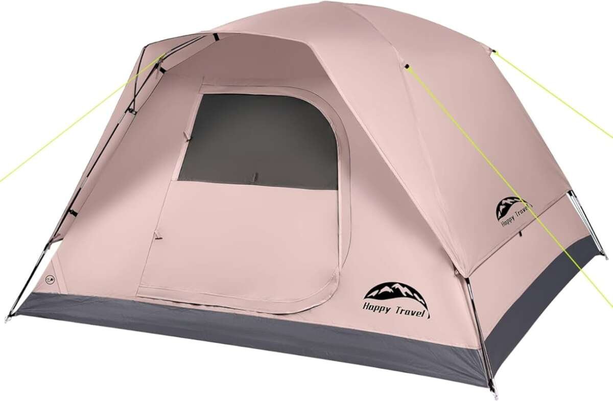 4 Person Dome Camping Tent - Waterproof, Easy Setup, Mesh Windows, 20%