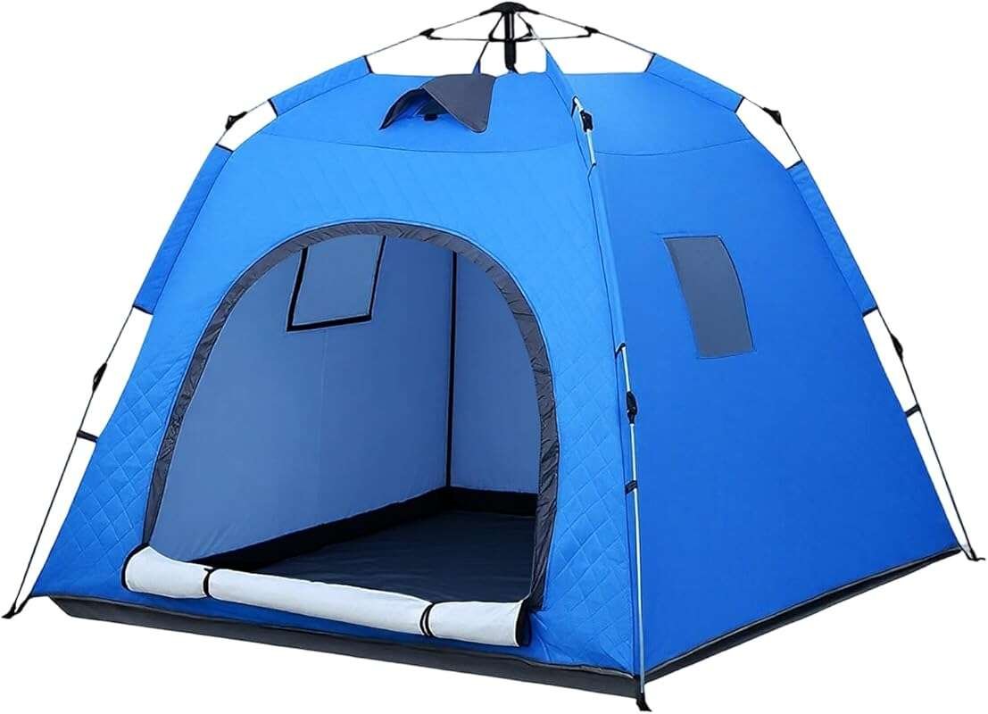 4-6 Person Pop-Up Cabin Tent with Double-Layer Waterproofing, Large Me