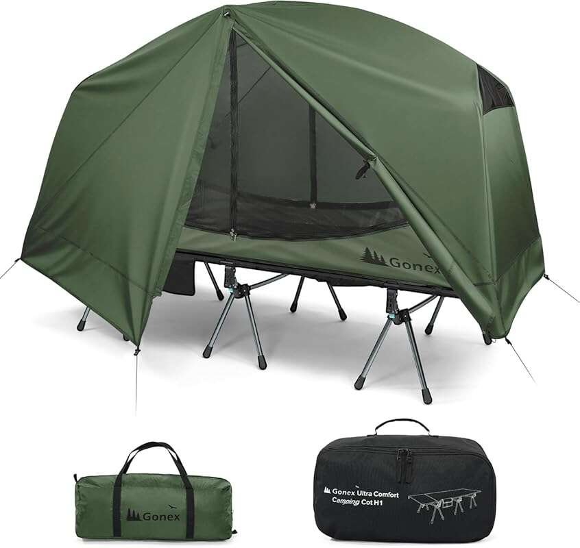 Gonex 1-Person Portable Camping Tent Cot, Supports 350lbs, Ideal for H