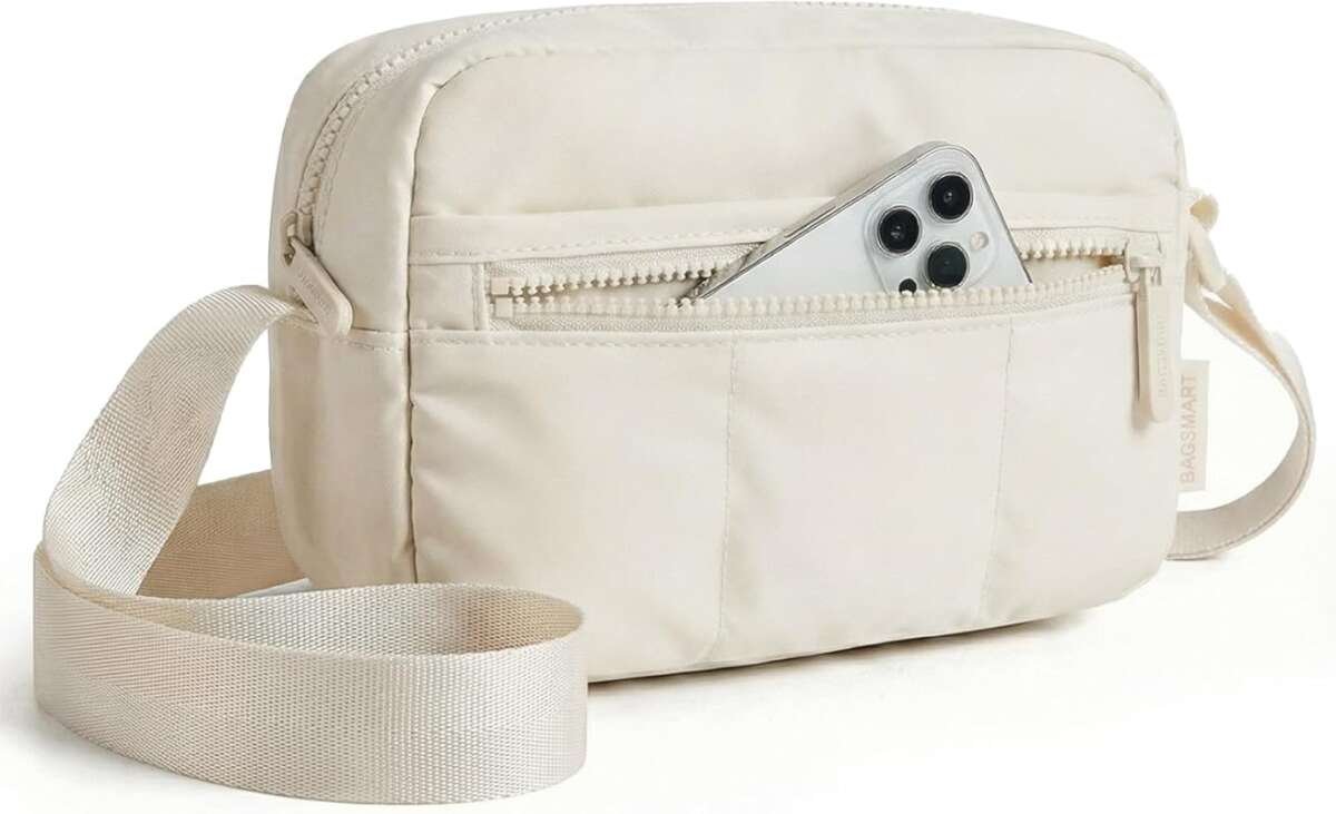BAGSMART 2 in 1 Puffy Camera Sling Bag for DSLR, SLR, and Mirrorless C
