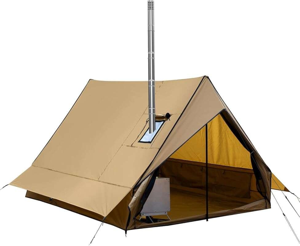4-Season Hot Tent with Stove Jack - Waterproof, Easy Setup for Winter
