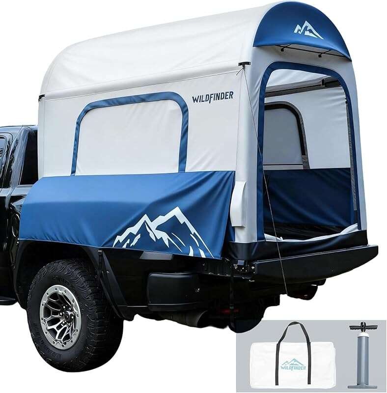 WildFinder Inflatable Truck Bed Tent - 5.5ft-8ft, 3000mm Waterproof, F